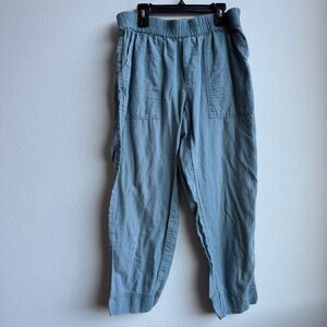 PACT Hemp Organic Cotton Crop Leg Pull On Blue Lightweight Pants Size Medium